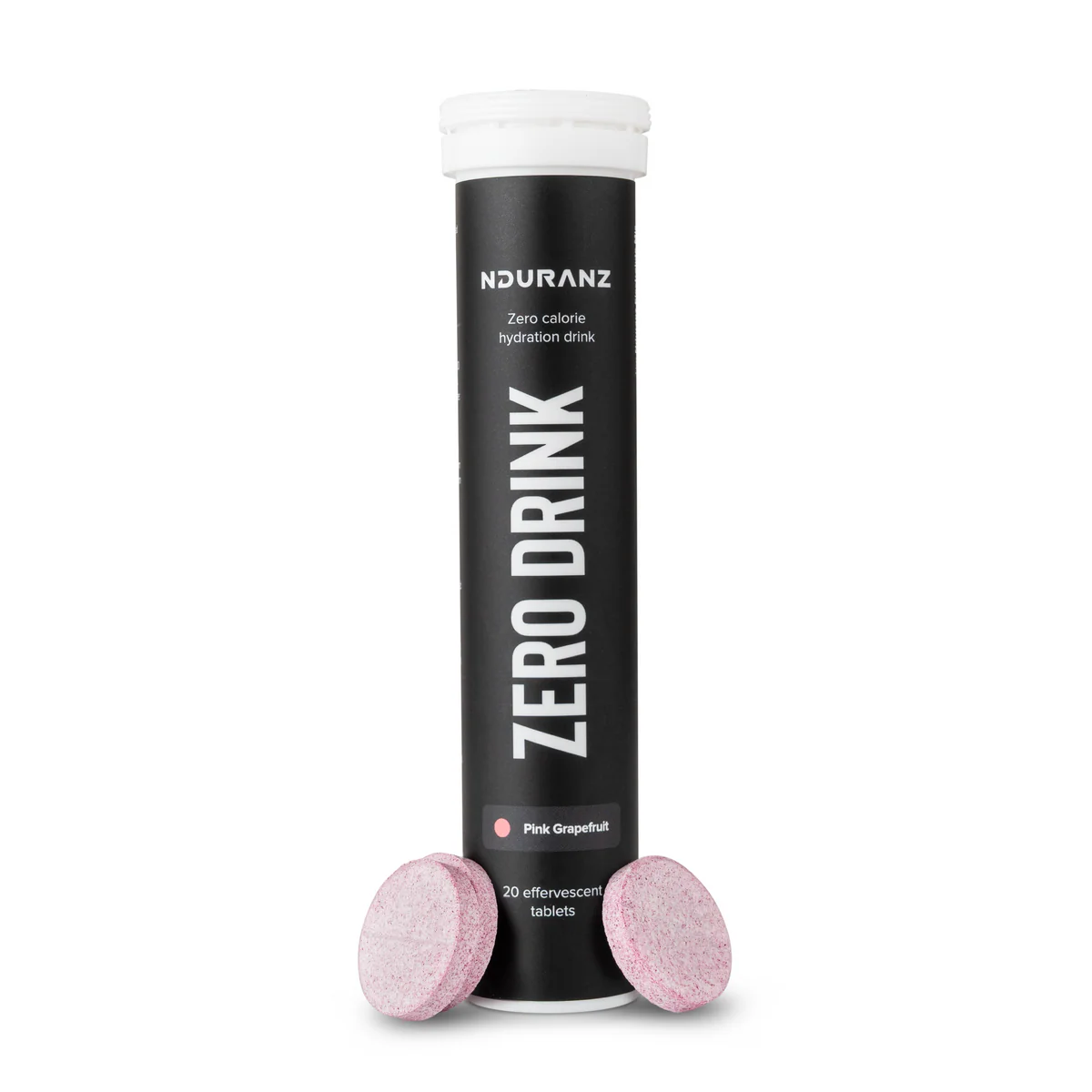 Nduranz Zero Drink Electrolyte Tablets in citrus flavor, displayed in a single tube.
