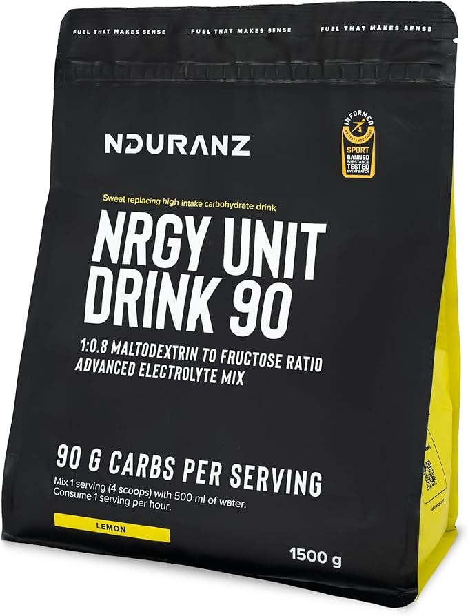 Nduranz Energy Unit Drink 90-ounce bottle with vibrant label, showcasing the energy drink's branding and colorful design.