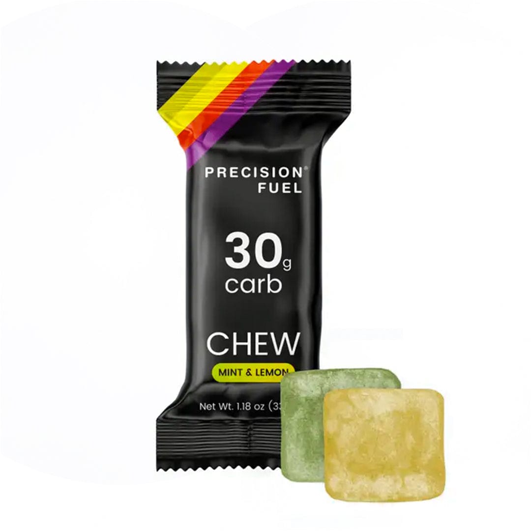 Single serve mint lemon PF 30 Energy Chews from Precision Fuel & Hydration, designed for quick energy and hydration.