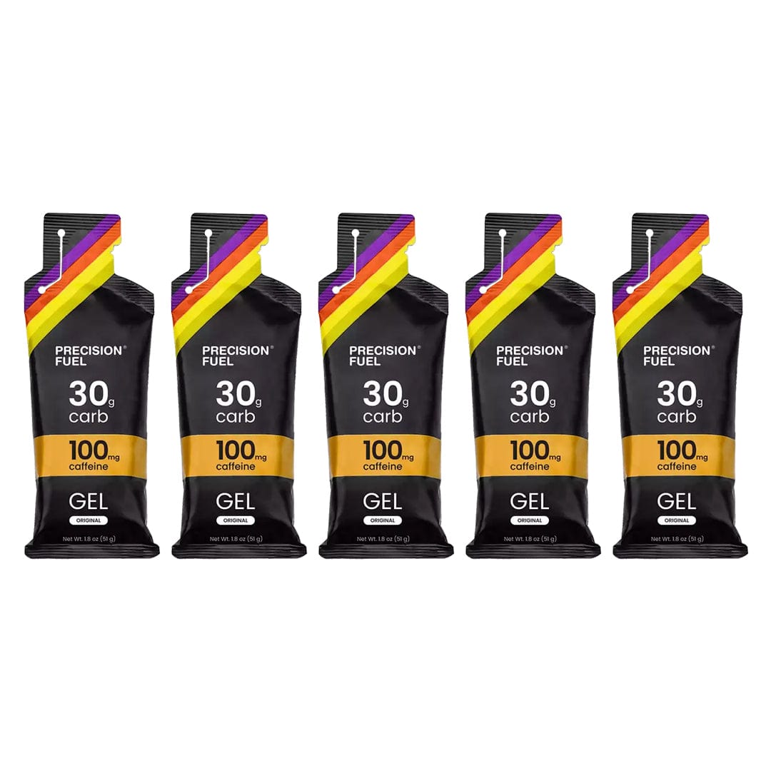 Single-serve PF 30 Caffeine Gel by Precision Fuel & Hydration in a convenient gel pouch for energy boost during activity.