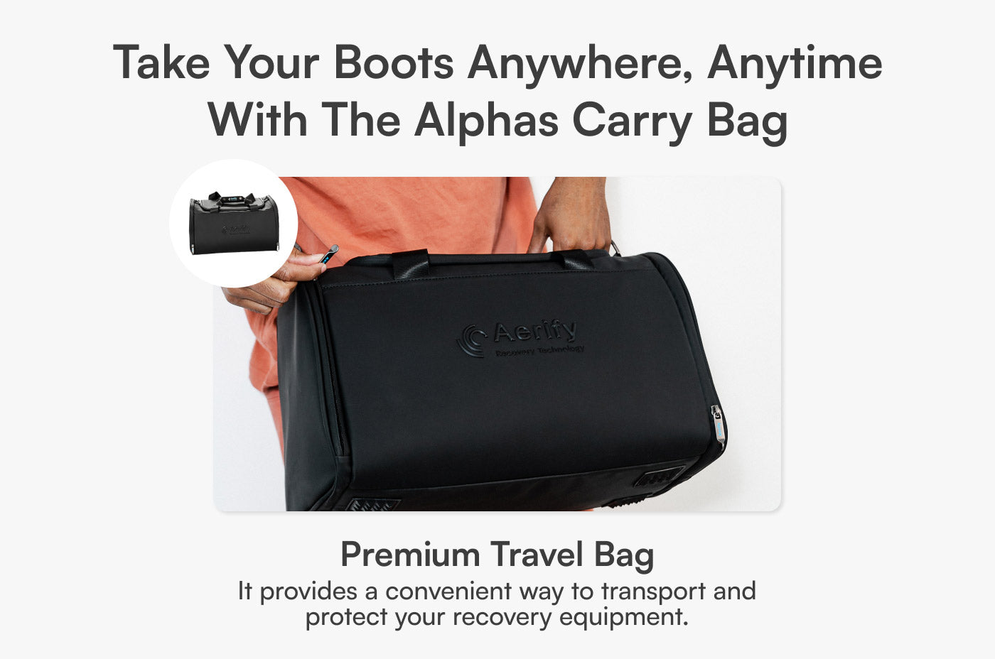 Aerify Wireless Alphas Compression Boots with app, portable recovery and travel bag