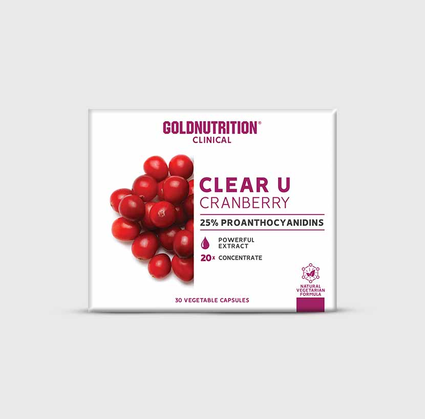 Clear-U Cranberry capsules for prevention and treatment of urinary infections