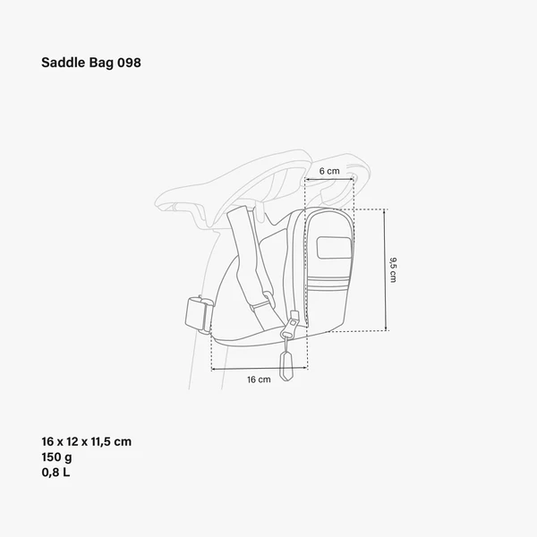 Saco de selim médio para ciclismo de estrada